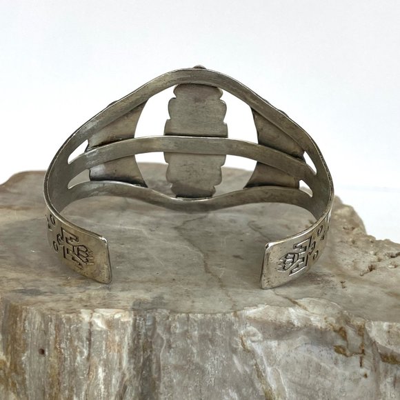 VTG Bell Trading Sterling Silver 925 Southwest Turquoise Wide Band Cuff Bracelet - Picture 11 of 16